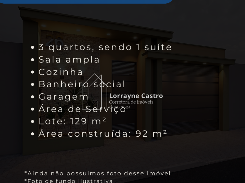 POLOCENTRO | CASA 3/4 SENDO 1 SUÍTE | ACABAMENTO DE ALTO PADRÃO | R$ 320 MIL