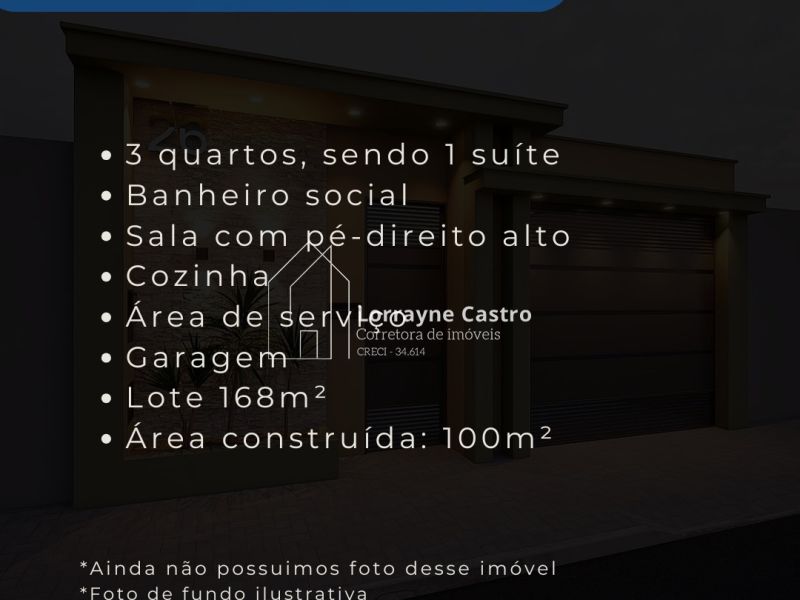 RECANTO DO SOL | CASA 3/4 SENDO 1 SUÍTE | PÉ-DIREITO ALTO | LOTE 168M² | R$ 400 MIL